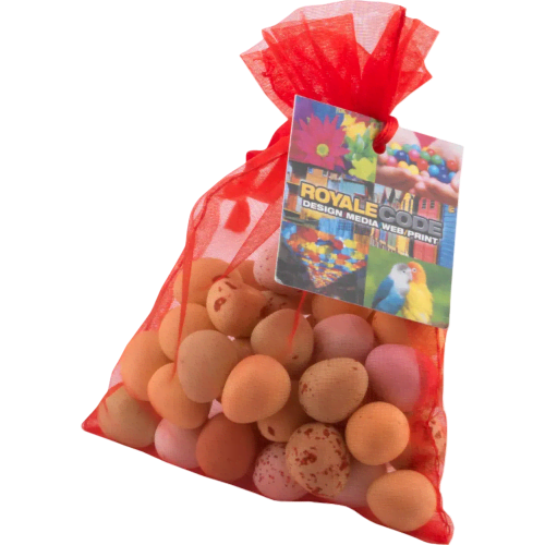 Large Organza Bags with Mini Eggs in Red