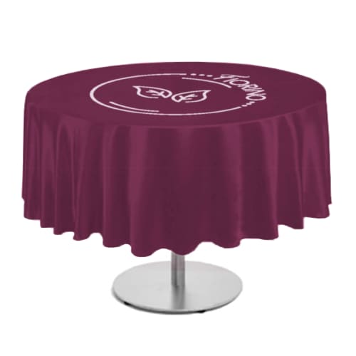 Round Polyester Tablecloths in Burgundy