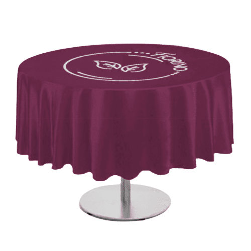 Round Polyester Tablecloths in Burgundy