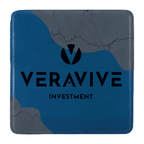 PVC Welded Square Coasters in Mid Blue