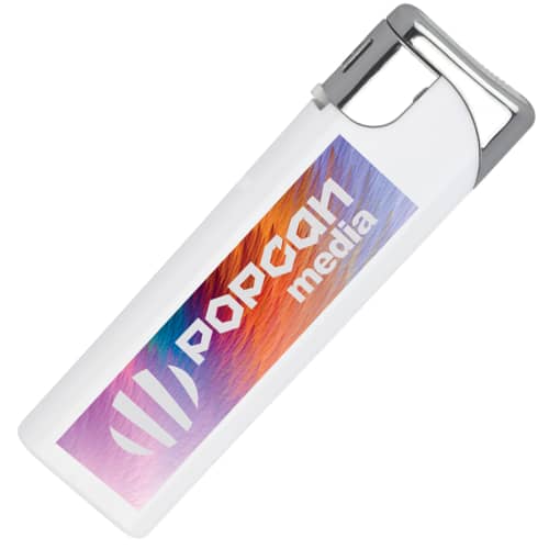 Promotional Swish Electronic Lighters in White from Total Merchandise