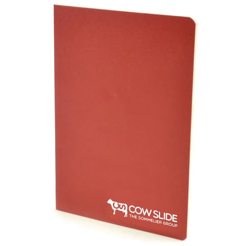 Branded A6 Exercise Notebooks in red from Total Merchandise