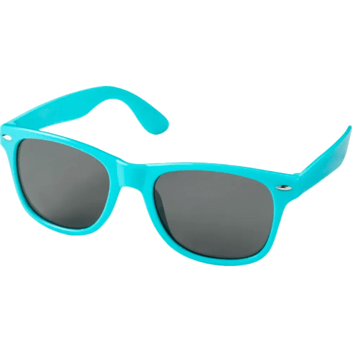 Branded Aqua Blue Sun Ray Sunglasses Printed with a Logo from Total Merchandise