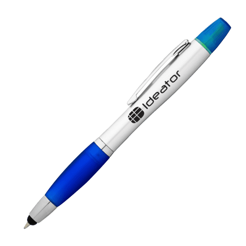 Nash Stylus Highlighter Ballpens in Silver/Blue