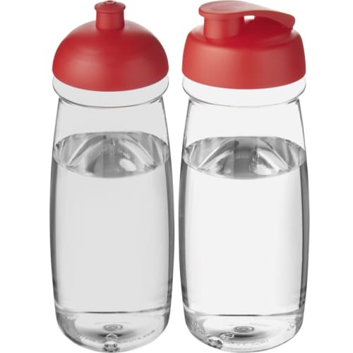 600ml Pulse Sports Bottles in Transparent/Red