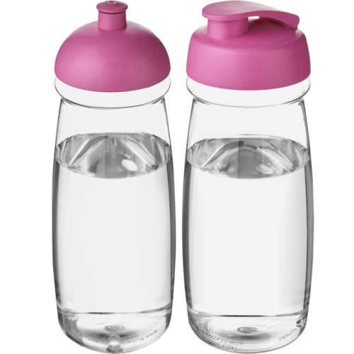 600ml Pulse Sports Bottles in Transparent/Pink