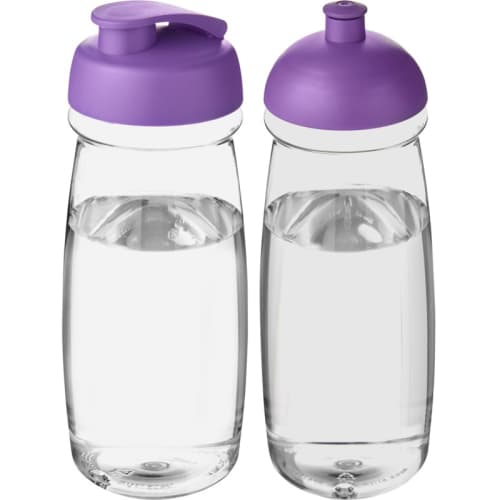 600ml Pulse Sports Bottles in Transparent/Purple