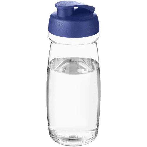 600ml Pulse Sports Bottles with Flip Lid in Transparent/Blue