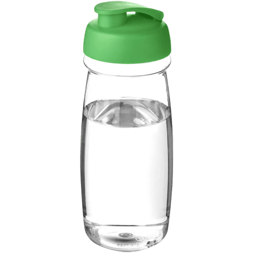 600ml Pulse Sports Bottles with Flip Lid in Transparent/Green