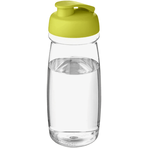 600ml Pulse Sports Bottles with Flip Lid in Transparent/Lime