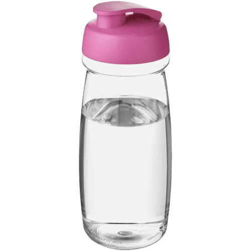 600ml Pulse Sports Bottles with Flip Lid in Transparent/Pink
