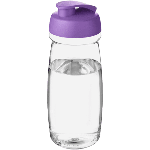 600ml Pulse Sports Bottles with Flip Lid in Transparent/Purple