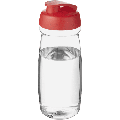 600ml Pulse Sports Bottles with Flip Lid in Transparent/Red