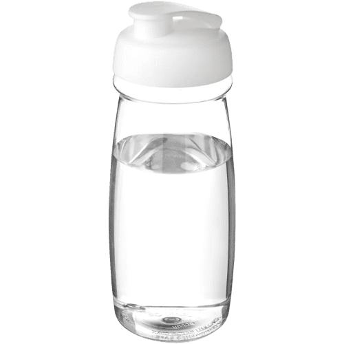 600ml Pulse Sports Bottles with Flip Lid in Transparent/White