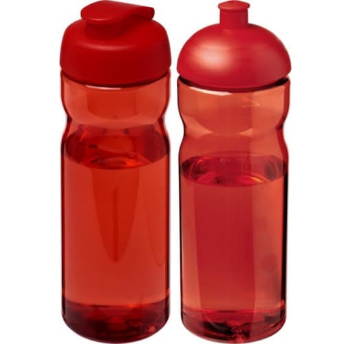 650ml Base Sports Bottles in Transparent Red/Red