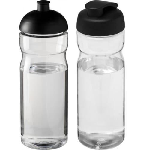 650ml Base Sports Bottles in Transparent Black/Black