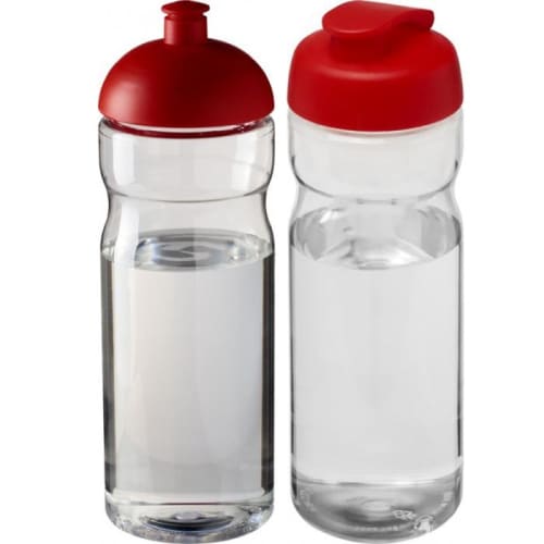 650ml Base Sports Bottles in Transparent/Red