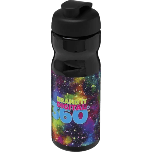 650ml Base Sports Bottles with Flip lid in Black from Total Merchandise
