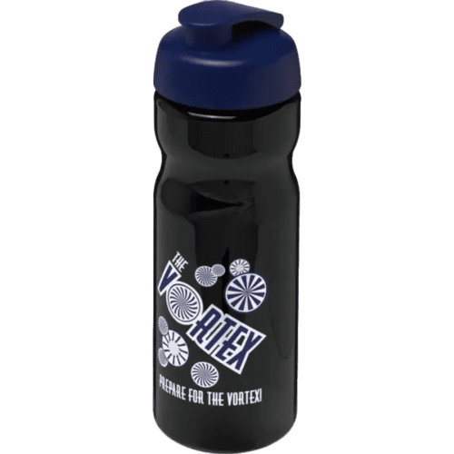 650ml Base Sports Bottles with Flip lid in Black/Blue from Total Merchandise