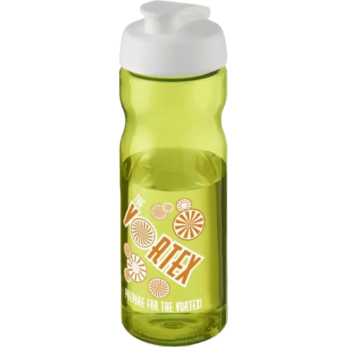 650ml Base Sports Bottles with Flip lid in Lime/White from Total Merchandise