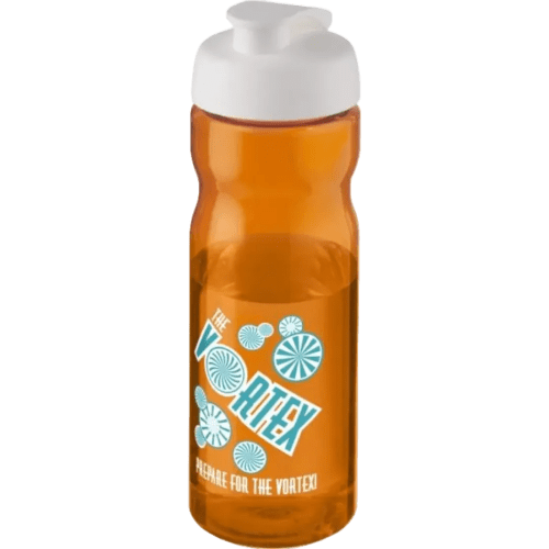 650ml Base Sports Bottles with Flip lid in Orange/White from total Merchandise