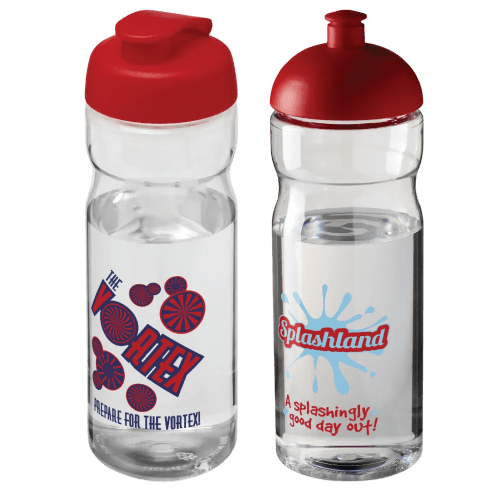 650ml Base Sports Bottles in Transparent/Red