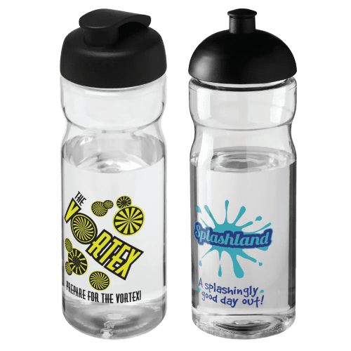 650ml Base Sports Bottles in Transparent Black/Black