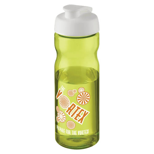 650ml Base Sports Bottles in Transparent Lime/White