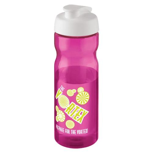650ml Base Sports Bottles in Transparent Magenta/White