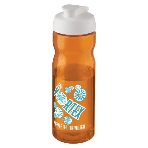 650ml Base Sports Bottles in Transparent Orange/White