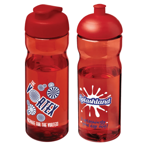 650ml Base Sports Bottles in Transparent Red/Red