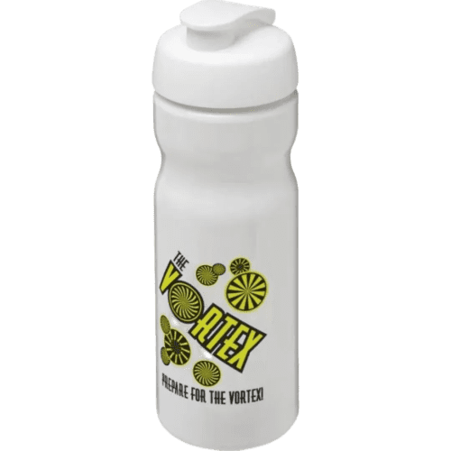650ml Base Sports Bottles with Flip lid in White from total Merchandise