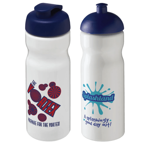 650ml Base Sports Bottles in White/Blue