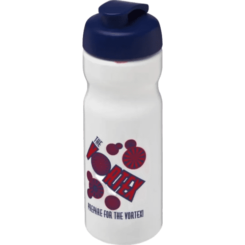 650ml Base Sports Bottles with Flip lid in White/Blue from Total Merchandise