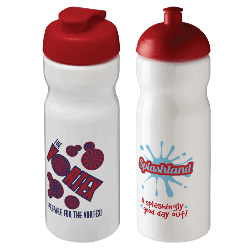 650ml Base Sports Bottles in White/Red