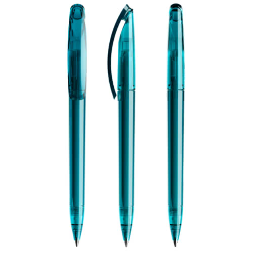 Prodir Deluxe DS3 Ballpens in Transparent Caribbean Blue