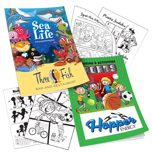 A5 4 Side Colouring Booklets in White