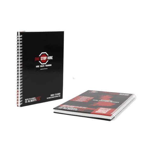 A5 Wirobound Hardback Notebooks in White/Black