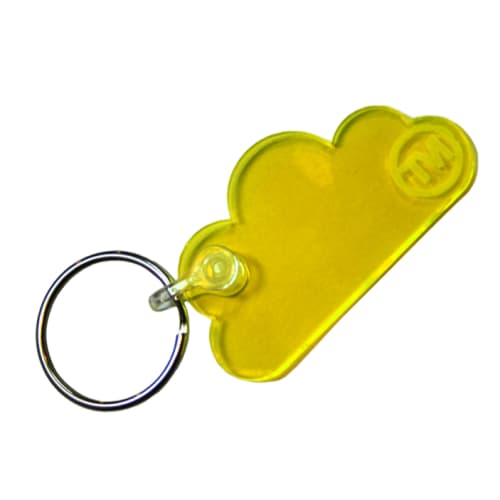 Acrylic Cloud Shape Keyrings in Live Edge Yellow