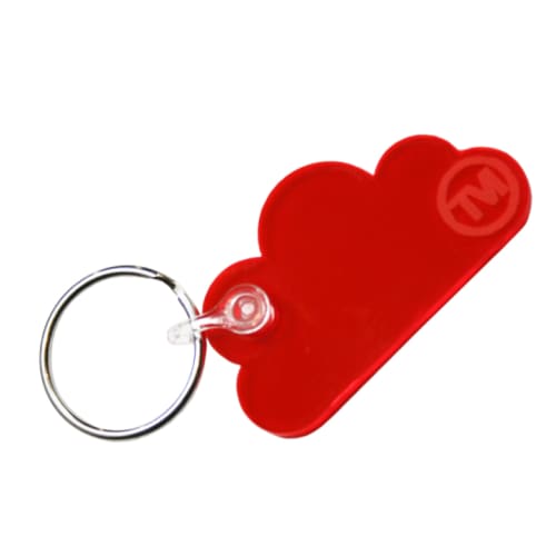 Acrylic Cloud Shape Keyrings in Live Edge Red