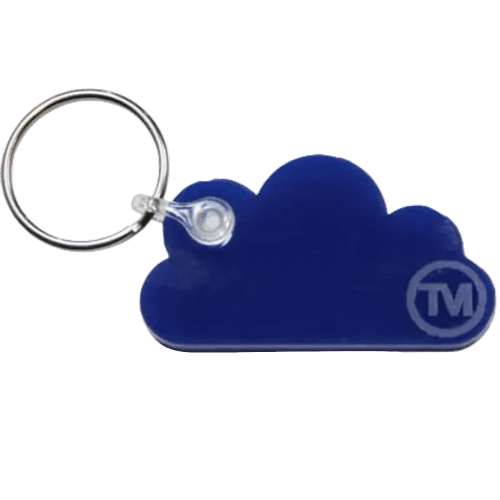 Acrylic Cloud Shape Keyrings in Blue
