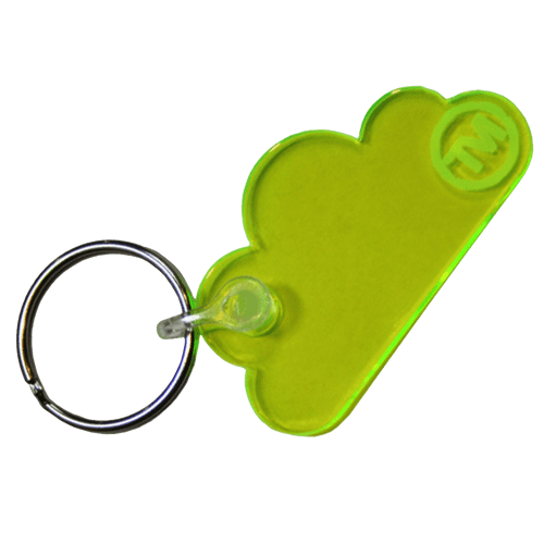 Acrylic Cloud Shape Keyrings in Live Edge Green