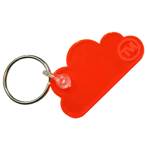 Acrylic Cloud Shape Keyrings in Live Edge Orange