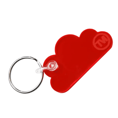 Acrylic Cloud Shape Keyrings in Live Edge Red