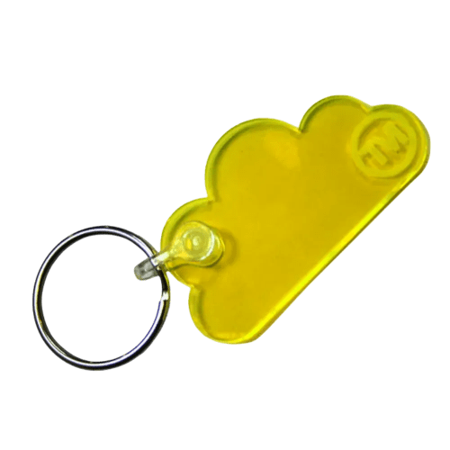 Acrylic Cloud Shape Keyrings in Live Edge Yellow
