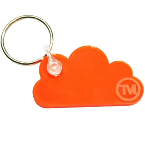 Acrylic Cloud Shape Keyrings in Orange