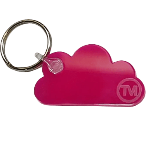 Acrylic Cloud Shape Keyrings in Pink