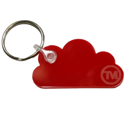 Acrylic Cloud Shape Keyrings in Red