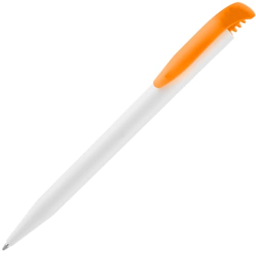 Custom Branded Harrier Nouveau Ballpens in White/Orange from Total Merchandise