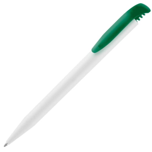 UK Printed Harrier Nouveau Ballpens in White/Green from Total Merchandise